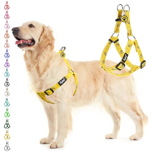 No Pull Dog Harness Large Sized Step (Yellow Bee / Large)