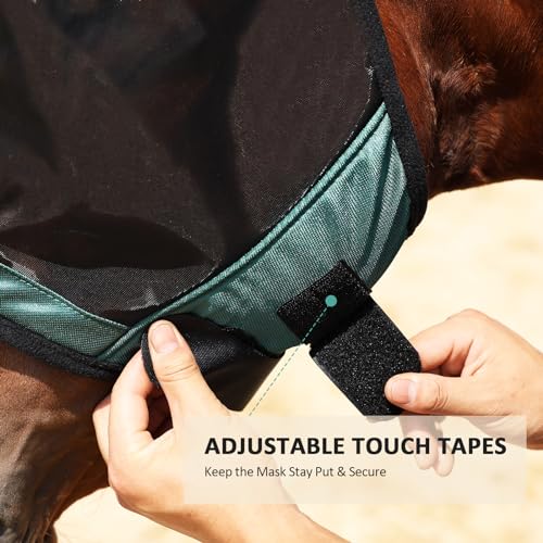 Horse Fly Mask with Ears (Hunter Green / Small (Yearling))