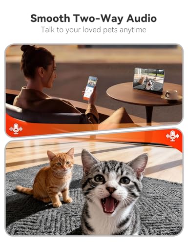 Automatic Cat Feeder with Camera for Two Cats (White)