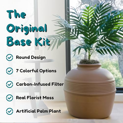 Original Hidden Litter Box Planter (Palm Plant / Base Kit / Terracotta Brown)