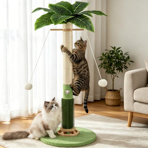 40'' Tall Sisal Cat Scratching Post (White Sisal)