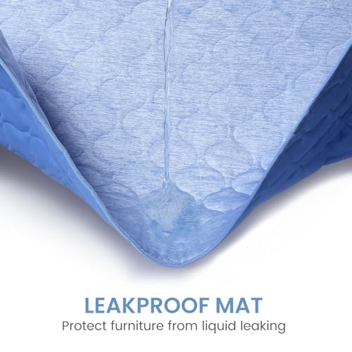 Deluxe Leakproof Cooling Blanket for Large Dogs Q (Heather Haze Blue / 60*80)