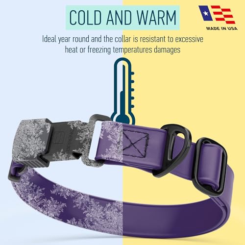 Biothane Waterproof Dog Collar with Herm Sprenger Black Stainless Steel Quick Release Buckle (W 3/4" x L 12"-19" / Violet Purple)