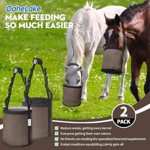 Horse Feed Bag 2 PCs (2 Pcs Camel)