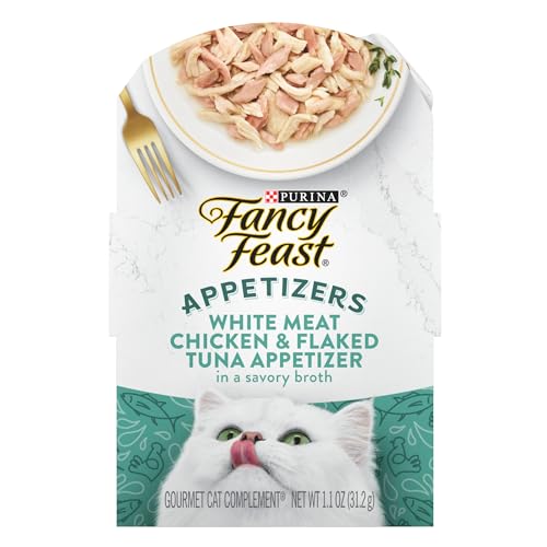 Purina Fancy Feast Appetizers Chicken Tuna Cat Food Topper (1.1 Ounce (Pack of 10))