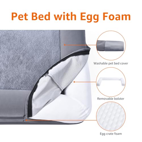 Living Room Couch Dog Bed with Premium Foam (Sofa-Style Bed / Extra Large / Grey)