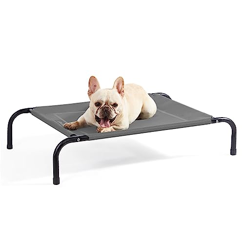 Outdoor Elevated Cooling Dog Bed Medium Size Dog (Grey / 41.4"L x 26"W x 8"Th)