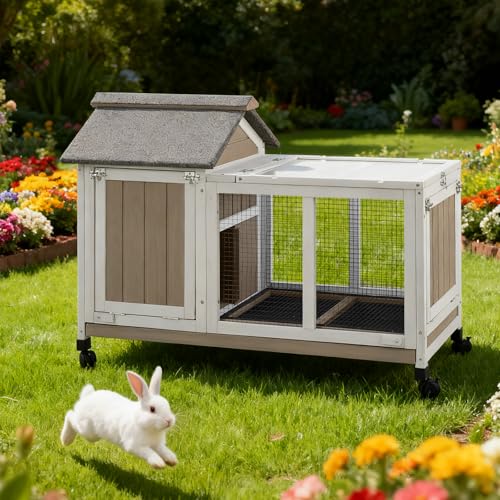 38" L Expandable Rabbit Hutch with Run (38.0"L x 17.0"W x 29.0"H)