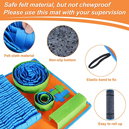 Snuffle Mat for Dogs (Blue Green Orange)