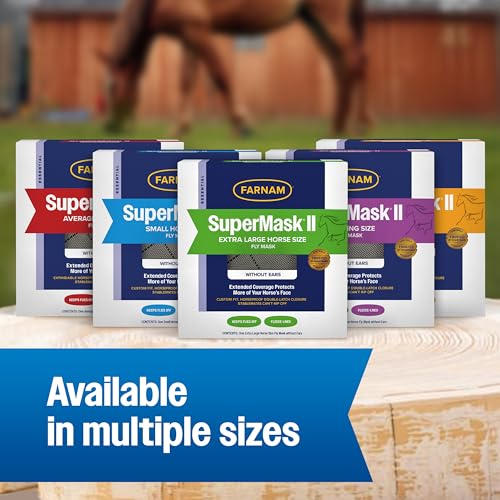 SuperMask II Horse Fly Mask Without Ears For Eyes (Average Horse)
