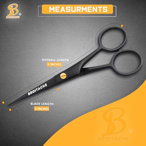 5” Professional Beard and Mustache Scissors (Black)