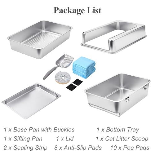 Pull Out Sifting Cat Litter Box with Lid for Pine Pellets (X-Large)