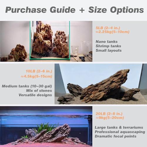 Aquarium Rock Dragon Stones 10lb Natural Rock for Fish Tank (10LB(2-6 inches))