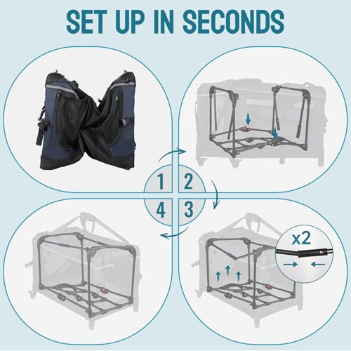 24 inch Rolling Extra Large Cat Carrier with Wheels (Navy Blue)
