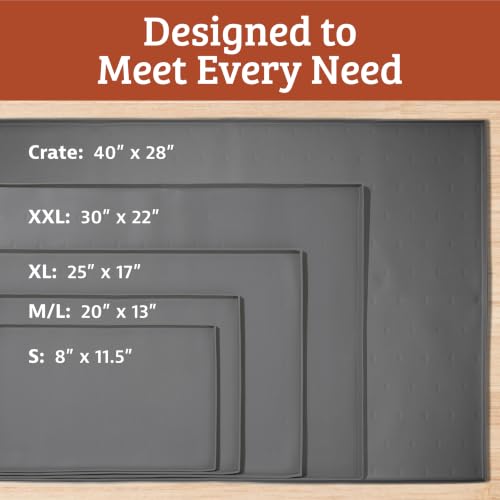 Dog Food Mat Waterproof Cat & Dog Bowl Mat for Food and Water (Extra Extra Large - 30" x 22" / Navy)