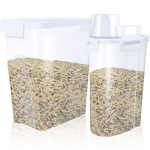 2 Pcs Cat Litter Storage Container Airtight Sealable Lid with Spout Heavy