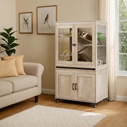 Ferret Cage with Storage and Ramp (Grey / 55“H)