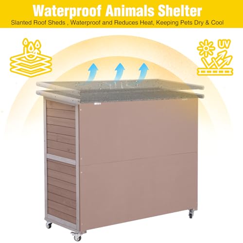 Rabbit Hutch Indoor (Brown2 / 47.2"L x 19.7"W x 42"H)
