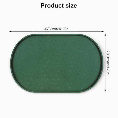 Dog Food Mat Spill (Hunter Green / 19"L x 12"W)