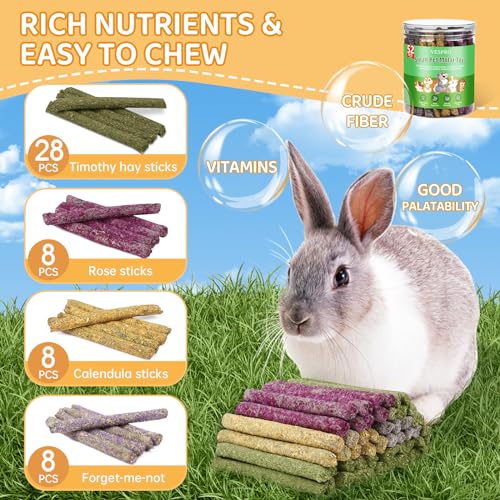 52Pcs Rabbit Chew Sticks (52Pack-Sticks)