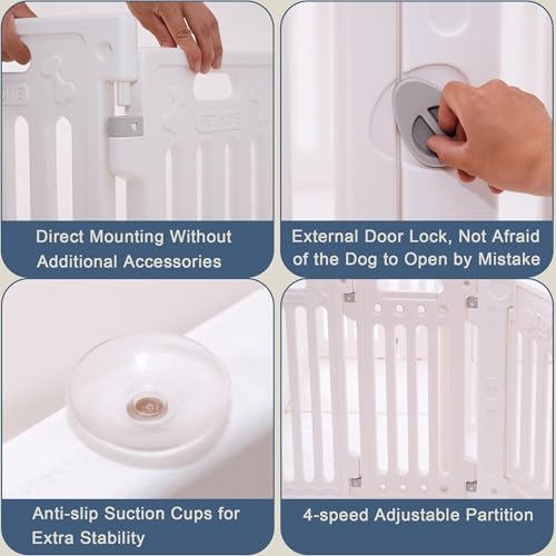 2 Room Dog Playpen with Door (White Standard)