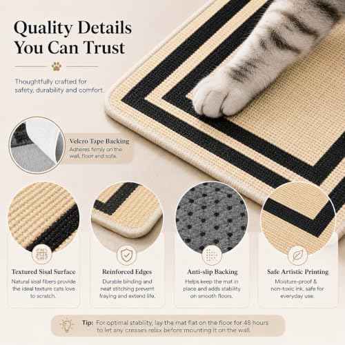 Cat Scratcher Mat (Beige Black)