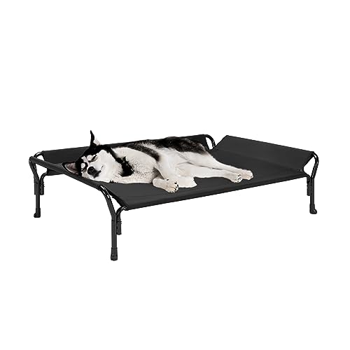 Cooling Elevated Dog Bed (Black / 47.0"L x 32.0"W x 12.0"Th)