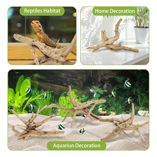 Aquarium Driftwood (Spiderwood（7-11 inch pack of 3）)