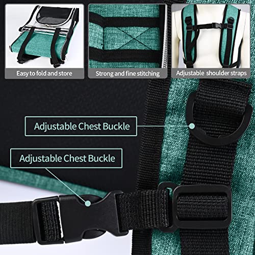 Expandable Pet Carrier Backpack (Transparent Green / 20.0"L x 12.0"W x 15.5"H)