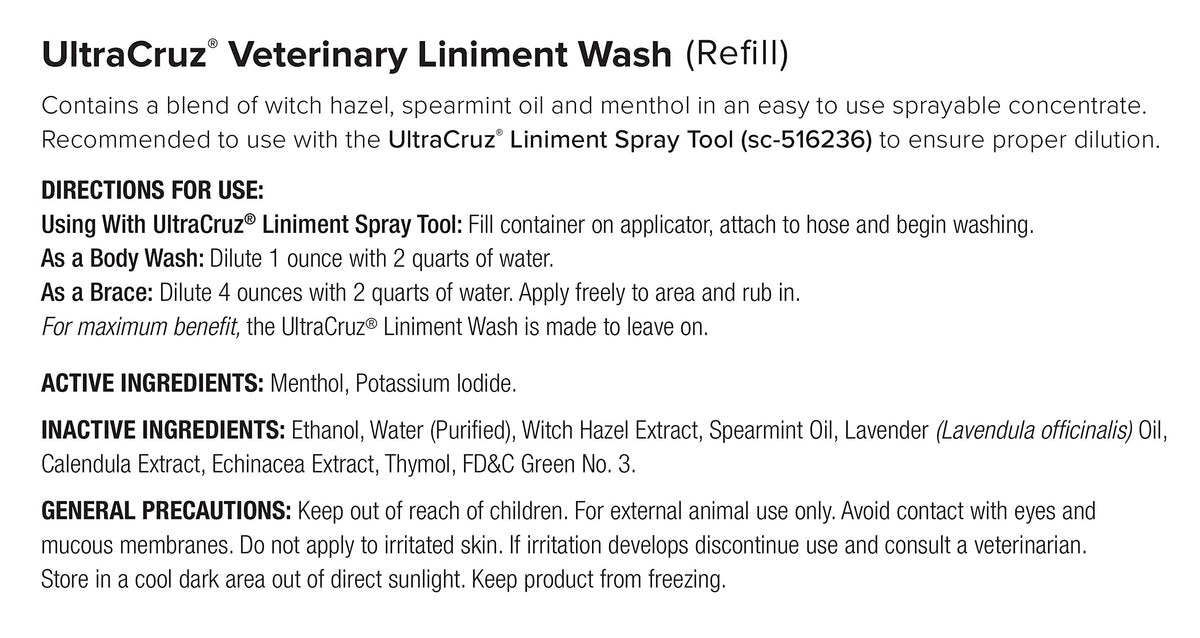 Veterinary Liniment Wash for Horses