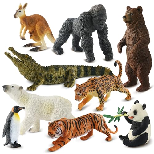 9 PCS Zoo Animal Toys for Kids 3 (9-PC Zoo Animal Figures Set)