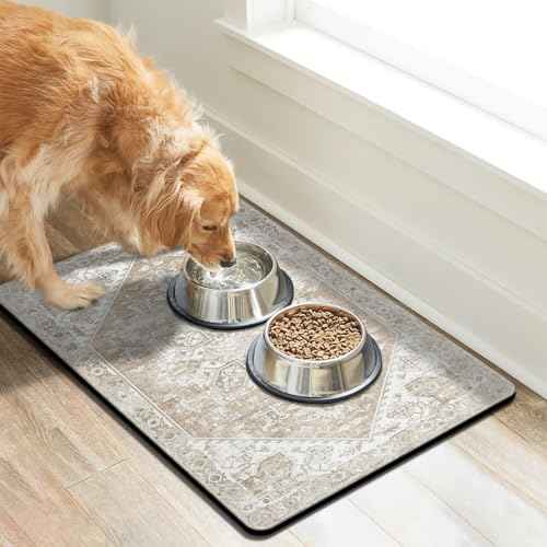 Dog Food Mats for Floors (Beige / Xl(24"×32"))