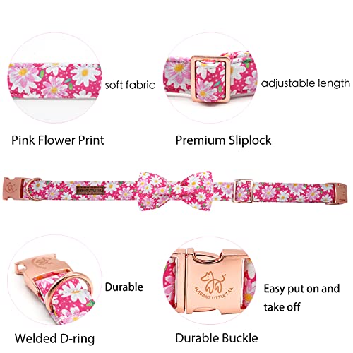 Dog Collar Floral Pattern Pet Collars with Bow Girl (Sunflower / X-Small (Pack of 1))