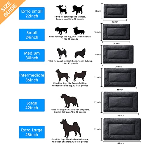 Dog Crate Pad Washable Dog Bed for Crate Medium Cozy Mat 36 (36.0"L x 23.0"W x 1.0"Th / dark gray)