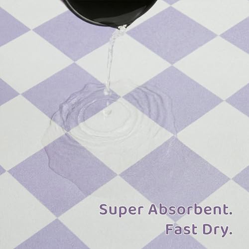 Checkered Dog Feeding Mat (24"L x 16"W / Purple)