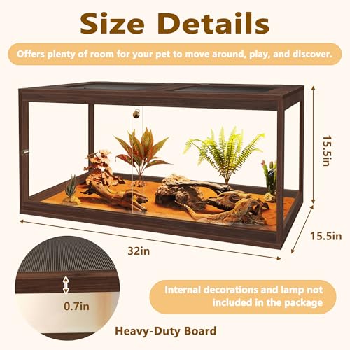 Bearded Dragon Tank 34 Gallon (Walnut / 34 Gallons)