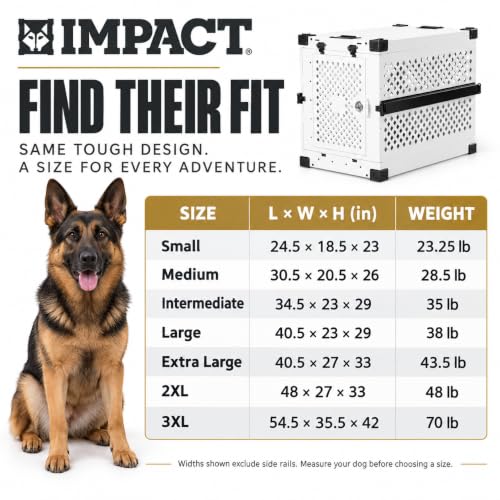 Impact Collapsible Dog Crate (Black / 24.5"L x 18.5"W x 23.0"H)