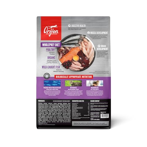 Grain Free WHOLEPREY Dry Cat Food Kitten Recipe 4lb Bag (4 Pound (Pack of 1))
