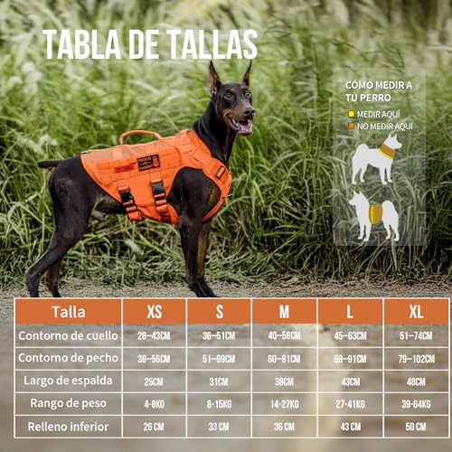 Mesh Design Tactical No Pull Dog Harness for Large Dogs (Orange / XL)