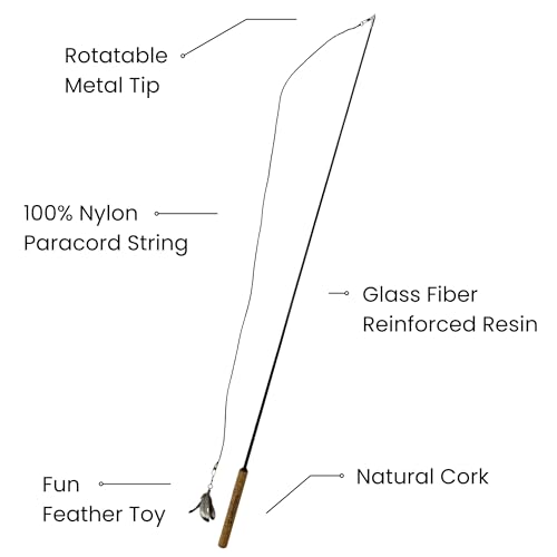 Forever Stick Cat Wand Toy (Forever Stick and Chew-proof String)