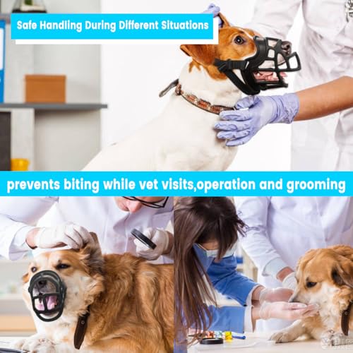 Dog Muzzle Silicone Basket Muzzle Anti Biting Chewing (Black / Size 2)