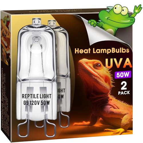 G9 Heat Lamp Bulbs for Reptile Mini Reptile Light Warm 50W 2 Pack (Warm Bulb / 2 Pack)