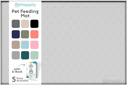 Dog Food Mat 24x15 Raised Edges Dogs Mat for Food and Water Prevent Spill (24" x 15" / Mist)