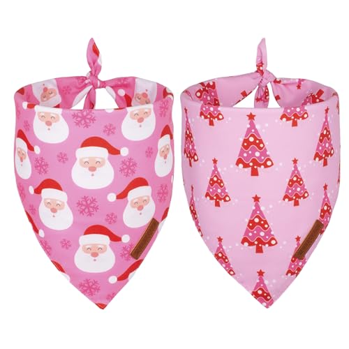 Christmas Dog Bandana (Small / Pink Christmas)