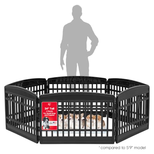 6 Panel Dog Playpen (Black / 6 Panel – 24" H)