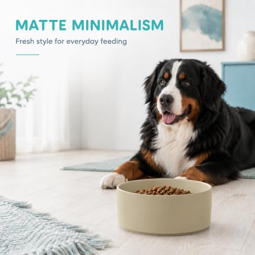 Ceramic Dog Bowls (Matte Khaki)