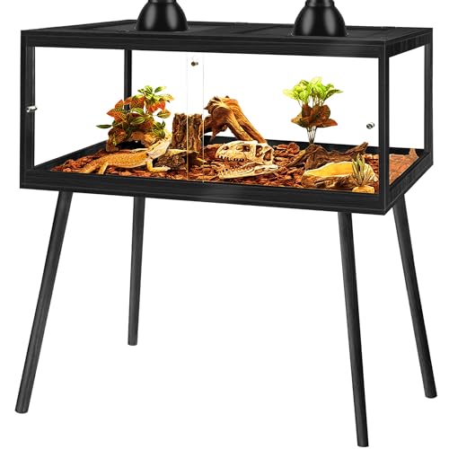 Bearded Dragon Tank with Legs (Black / 75Gallons, 47inch)
