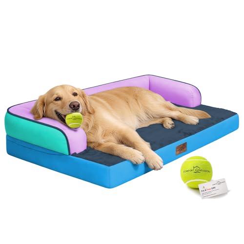 Orthopedic XL Dog Bed for Large and Extra Large Dogs (Ocean Twilight / 42"L x 30"W x 7.5"Th)