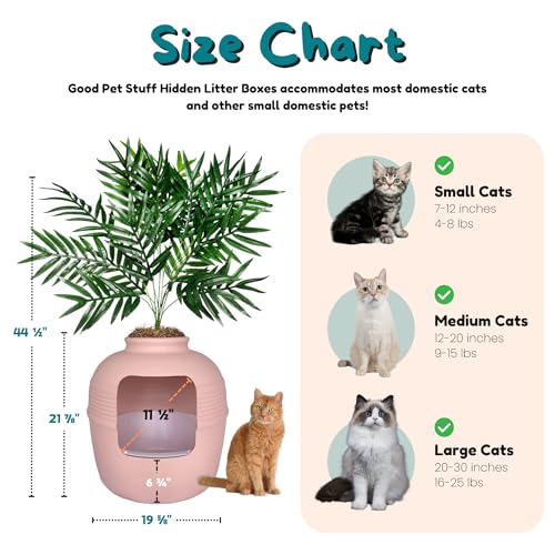 Original Hidden Litter Box Planter (Palm Plant / Essentials Kit / Blush Coral)