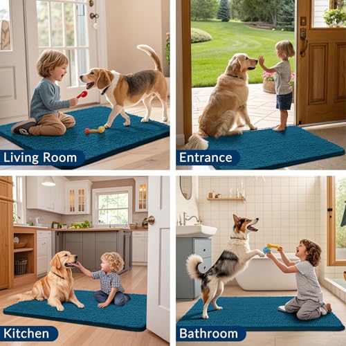 Dog Door Mat for Muddy Paws 44x32 (Atlantic Blue / 44"X32")